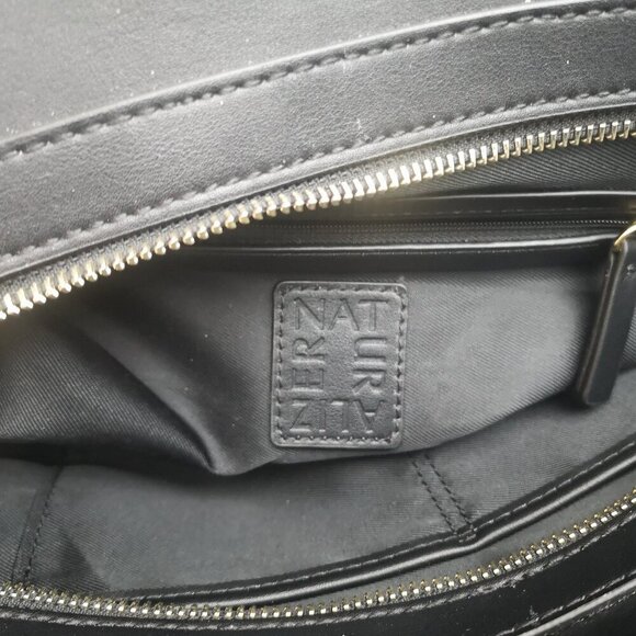 Naturalizer Faux Leather Black Pebble Finish Magnetic Closure Handbag - Picture 10 of 13